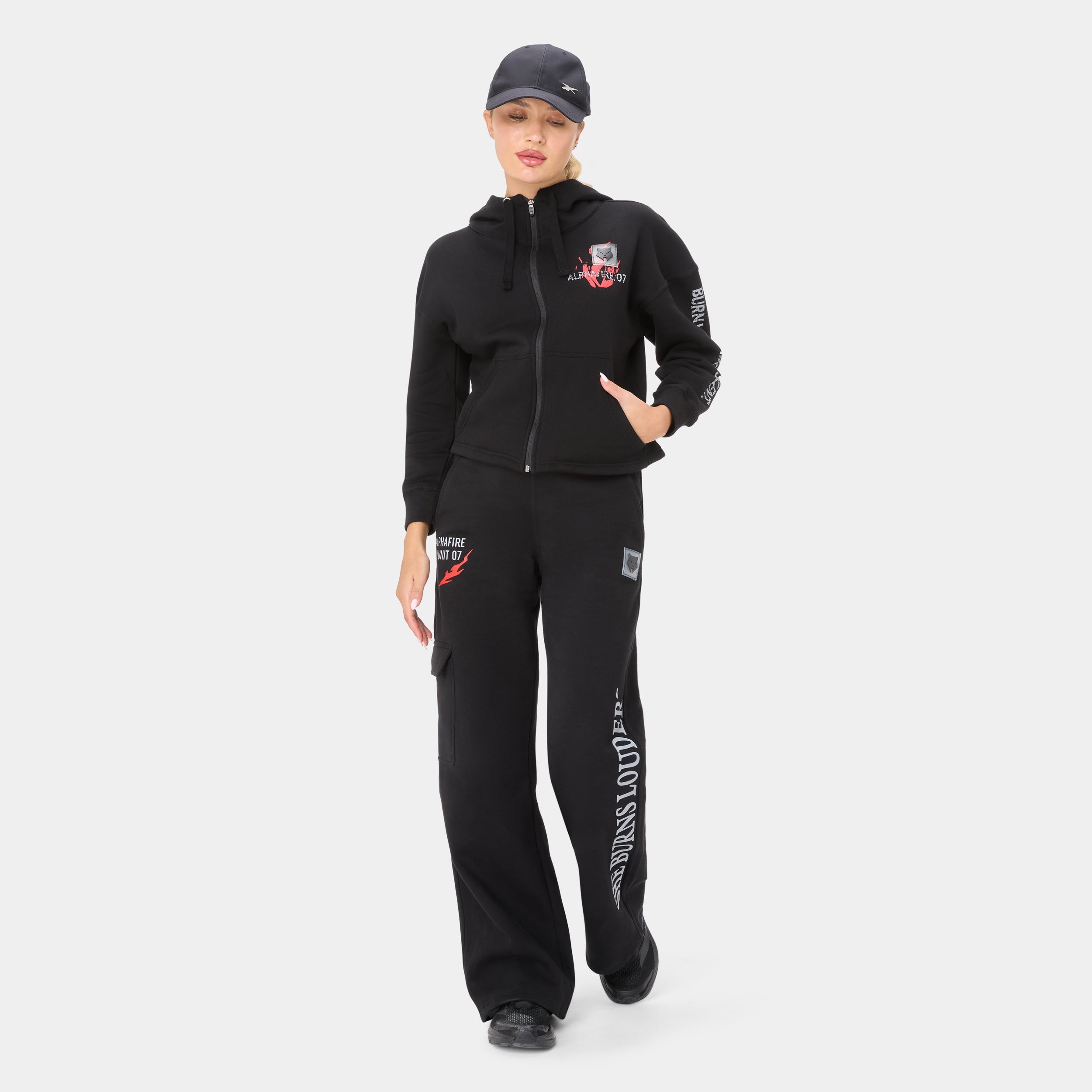 ALPHAFIRE CROP HOODIE — WAR BLACK - Acid.ca Streetwear