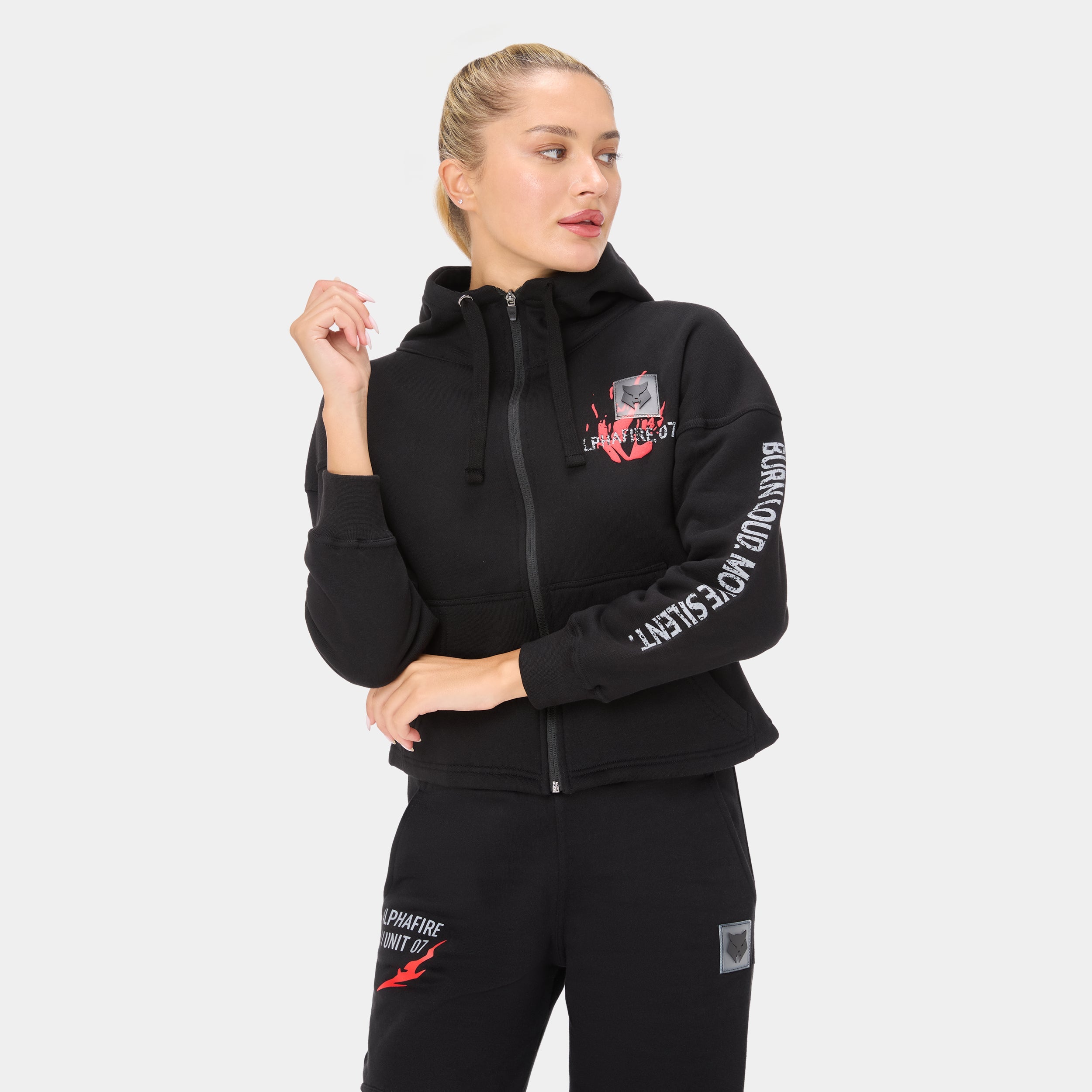 ALPHAFIRE CROP HOODIE — WAR BLACK - Acid.ca Streetwear