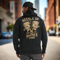 DHCM Men's Needle Up Hammer Down Twins Hoodie Black - Acid.ca Streetwear